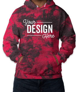 Dyenomite Tie-Dye Pullover Hoodie - Color: Black / Red Crystal