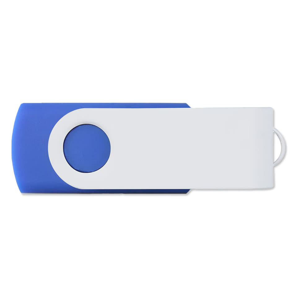 Full Color White Matte Swivel USB Flash Drive 32GB