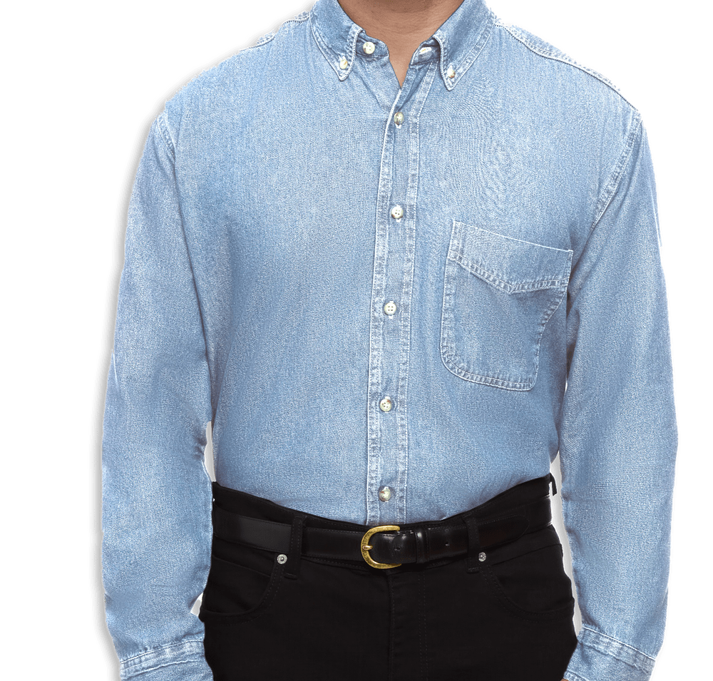 Blue Generation Pocket Long Sleeve Denim Shirt-default