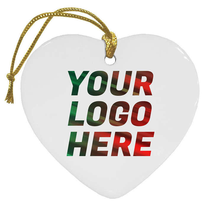 Full Color Heart Ceramic Ornament