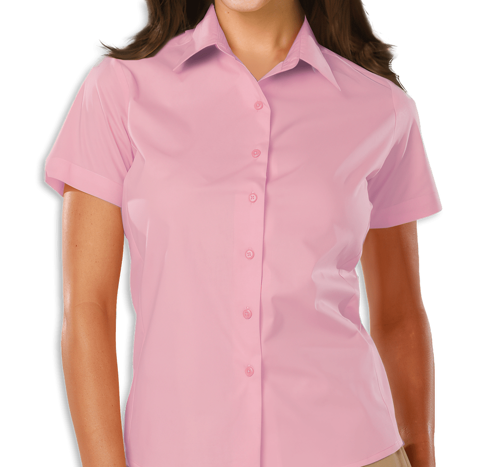 Blue Generation Women's Poplin Short Sleeve Dress Shirt-default