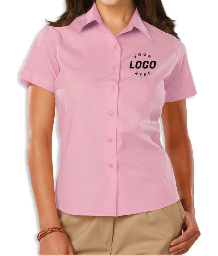 Blue Generation Women's Poplin Short Sleeve Dress Shirt in Pink