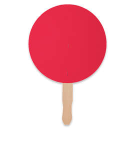 Full Color Circle Hand Fan - Color: Red