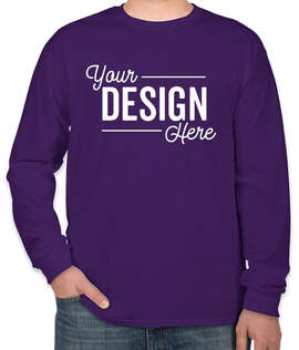 Canada - Gildan 100% Cotton Long Sleeve T-shirt - Color: Purple