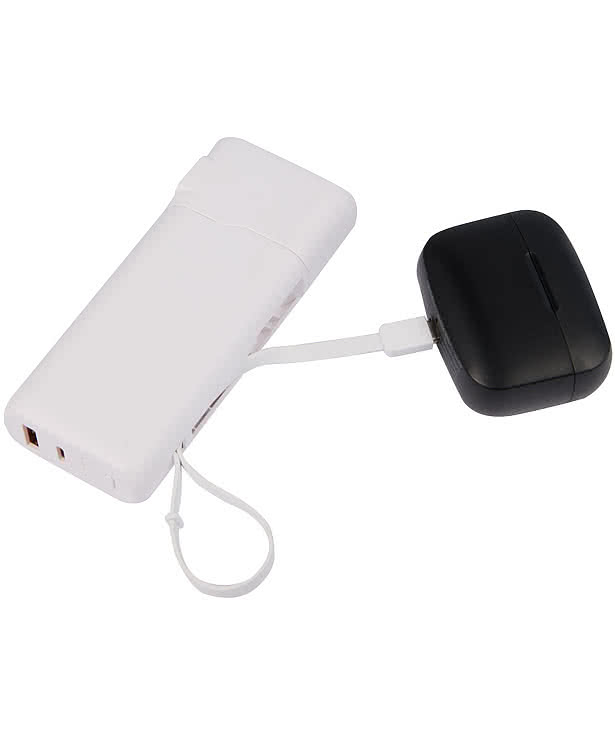 Full Color 10,000 mAh Portable Power Bank with AC Adapter