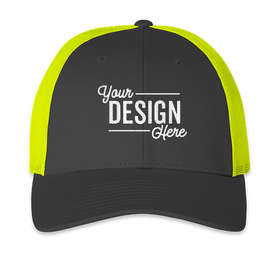 Richardson Stretch Fit Trucker Hat - Color: Charcoal / Neon Yellow