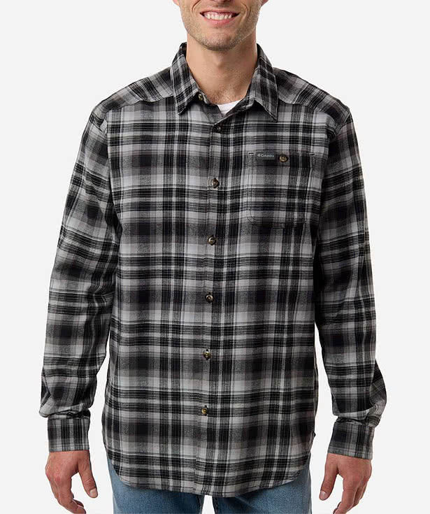 Columbia Cornell Woods Plaid Flannel Long Sleeve Shirt - Embroidered