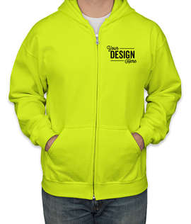 Canada - Gildan Midweight Zip Hoodie - Color: Safety Green