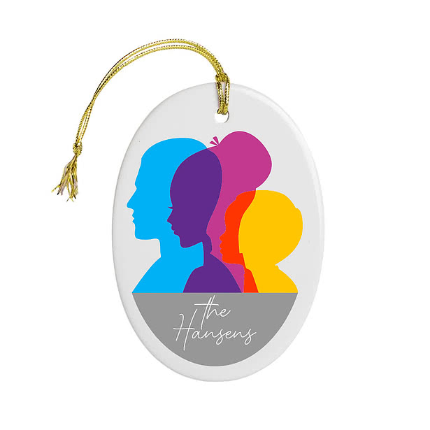 Full Color Oval Ceramic Ornament