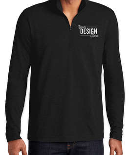 Sport-Tek Tri-Blend Quarter Zip Performance Shirt - Color: Black Triad Solid