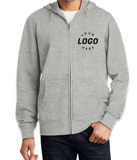 District V.I.T. Zip Hoodie - Embroidered - Color: Light Heather Grey