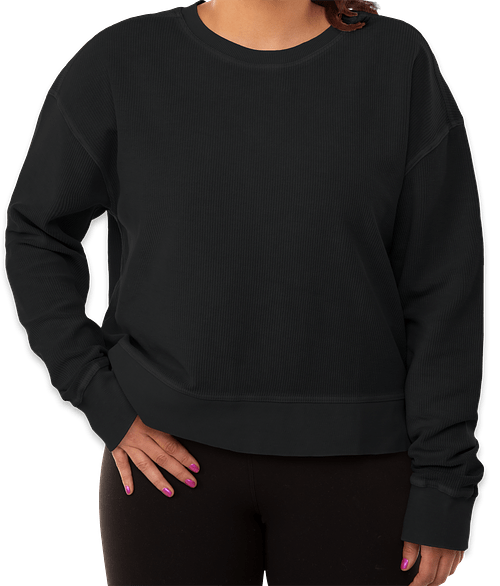 black cropped crewneck sweatshirt