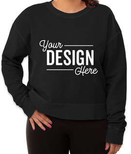 Charles River Women's Camden Cropped Crewneck Sweatshirt - Color: Vintage Black