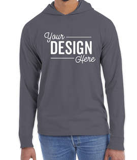 Hanes ComfortWash Garment Dyed Hooded Long Sleeve T-Shirt - Color: Anchor Slate
