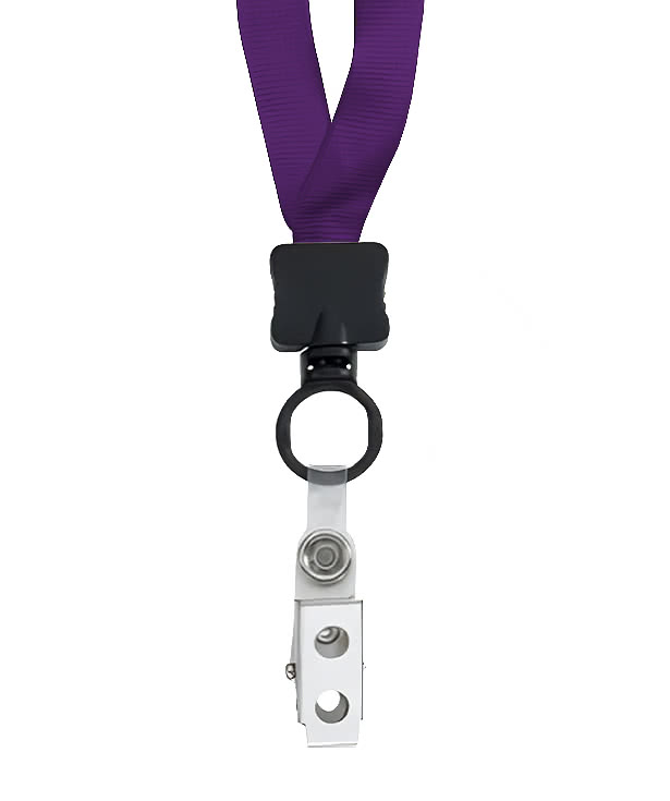 Full Color Lanyard with Plastic O-Ring and Metal Bulldog Clip