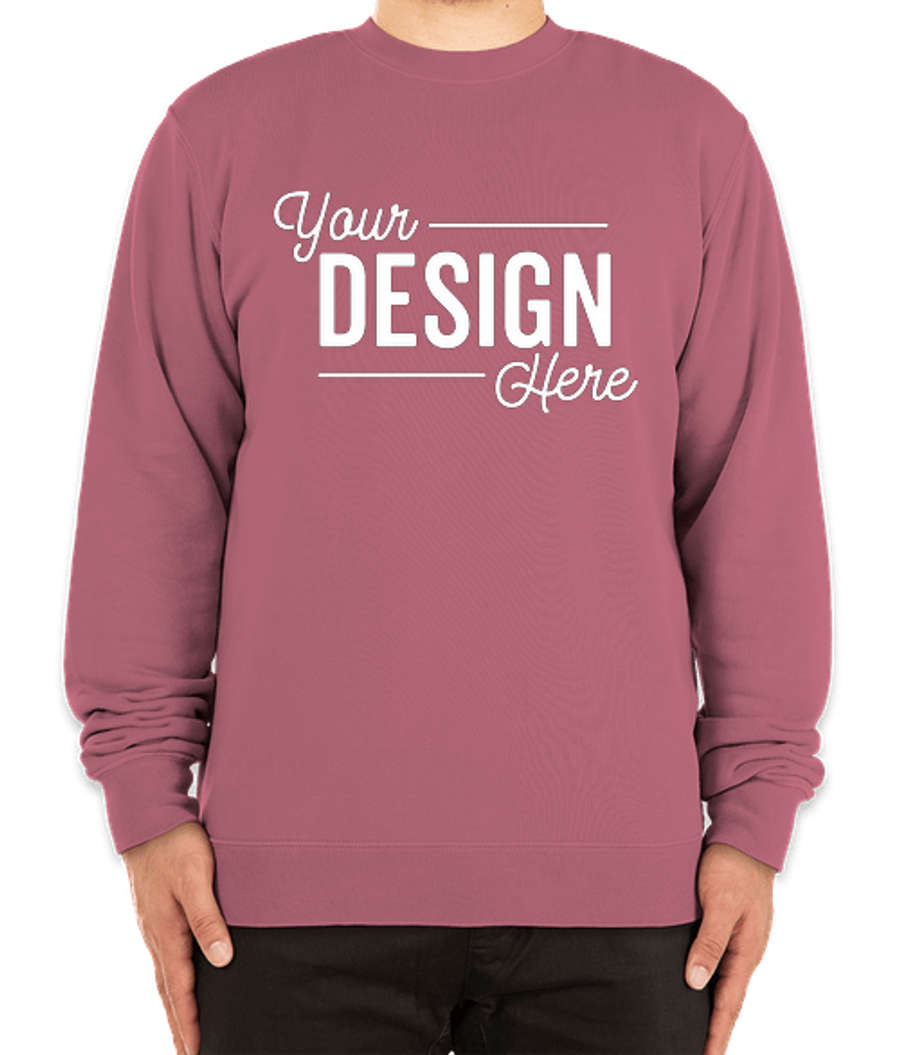 Independent Trading Pigment Dyed Crewneck Sweatshirt in Pigment Maroon