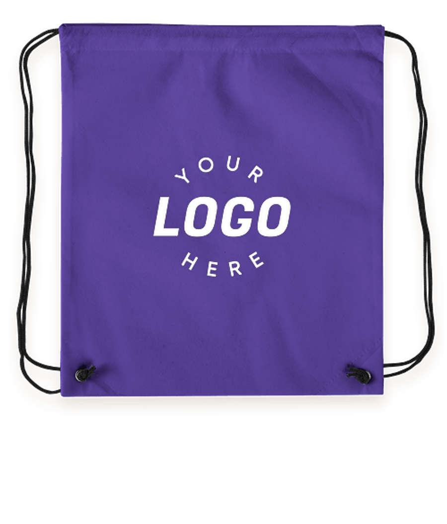 Promotional Non-Woven Drawstring Bag in Purple