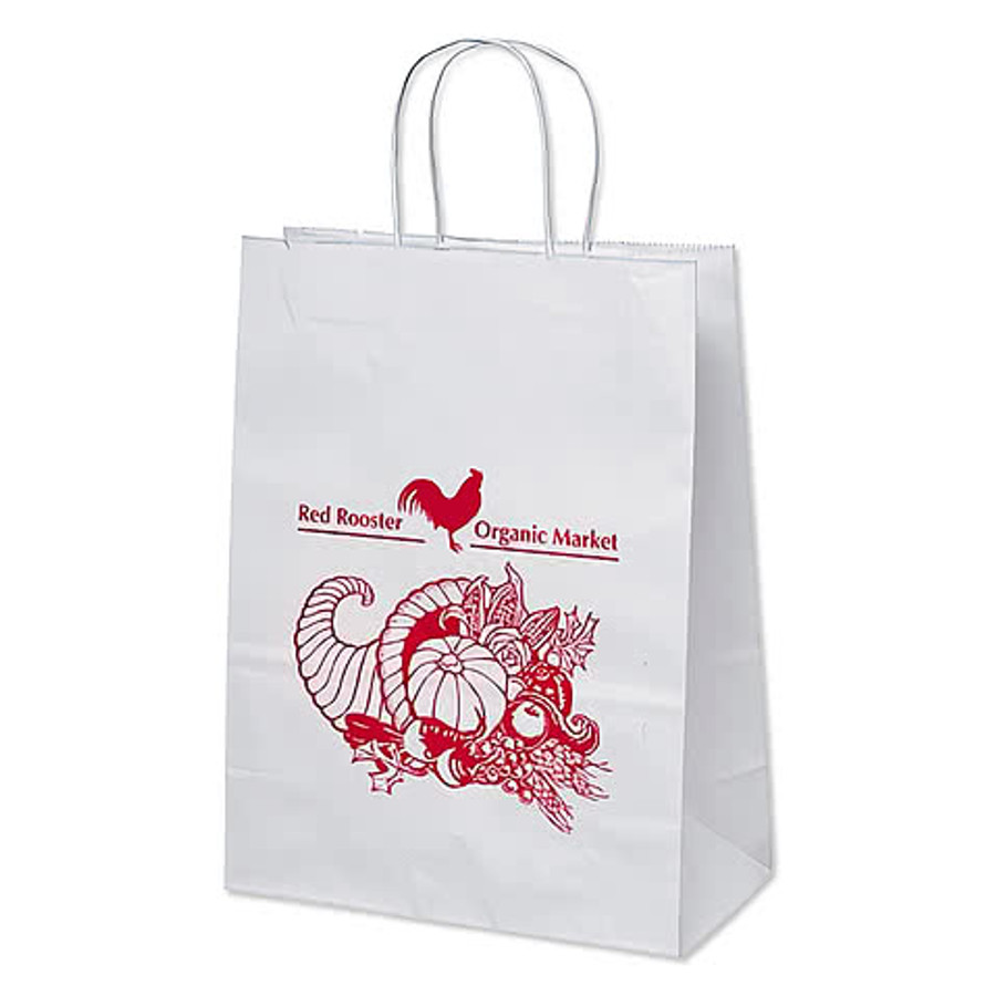 Jenny Medium White Kraft Paper Shopper Bag in White