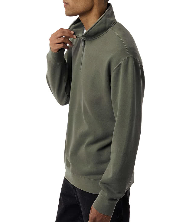 Independent Trading Pigment-Dyed Quarter Zip Pullover