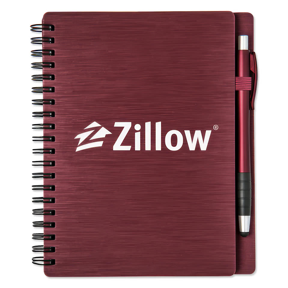 Mercury Hard Cover Spiral Notebook with Stylus Pen