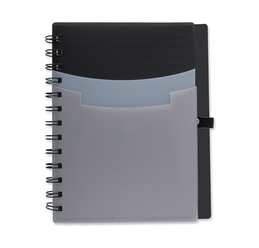Tri-Pocket Soft Cover Spiral Notebook-default