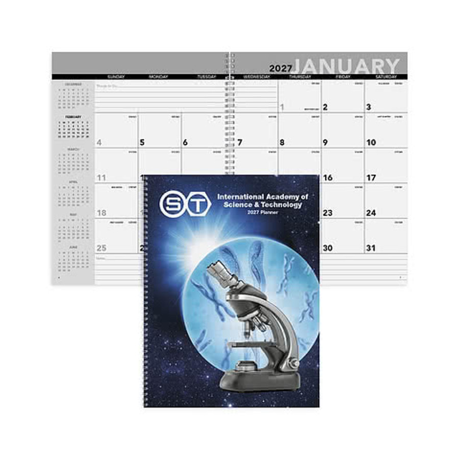 Full Color Monthly Desk Planner in White