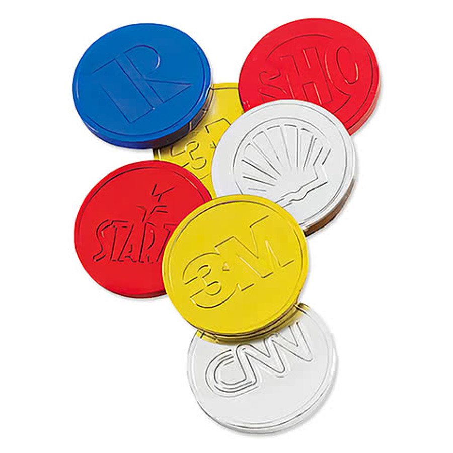 Debossed Foil Wrapped Milk Chocolate Coins in Blue