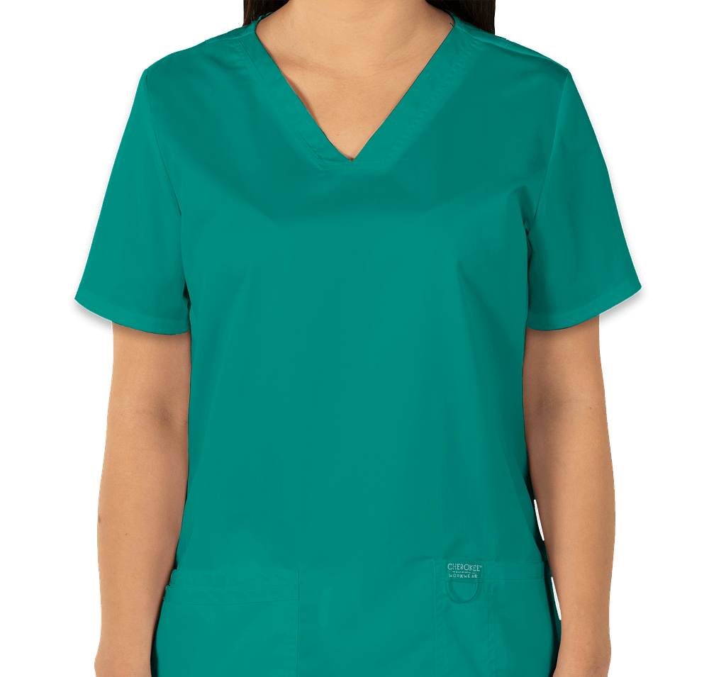 Cherokee Workwear Revolution Women's V-Neck Scrub Top - Embroidered-default
