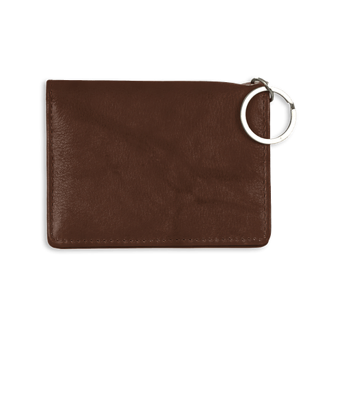 Debossed Andrew Philips Leather Wallet in Brown