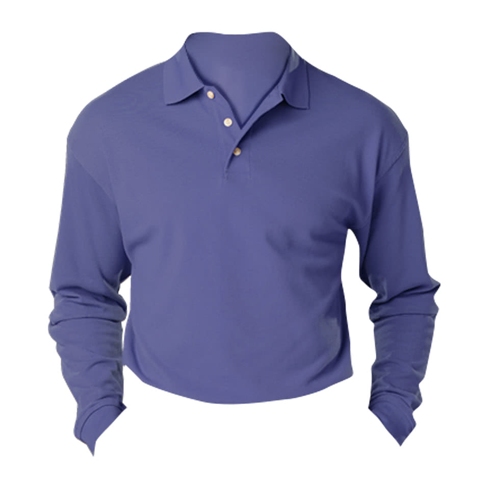 Blue Generation Superblend Easy-Care Pique Long Sleeve Polo