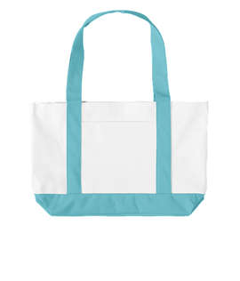 Medium Poly Boat Tote Bag - Color: White / Light Blue