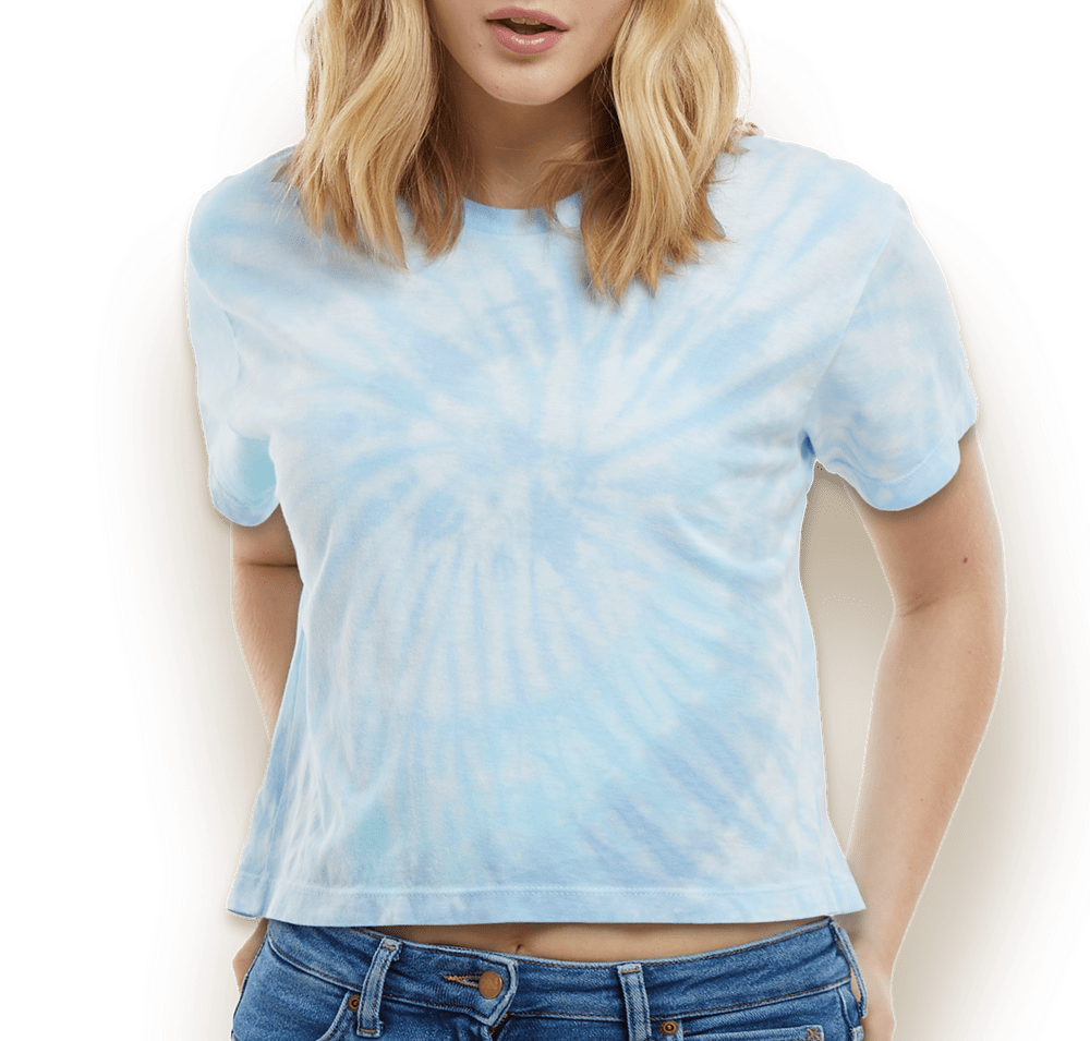 Colortone Women's Tie-Dye Jersey Blend Crop T-shirt-default
