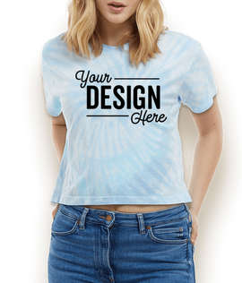 Colortone Women's Tie-Dye Jersey Blend Crop T-shirt