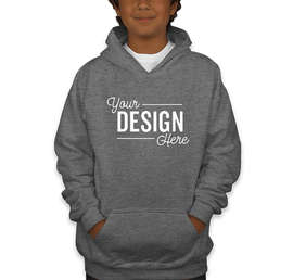 Gildan Youth Midweight 50/50 Pullover Hoodie - Color: Graphite Heather