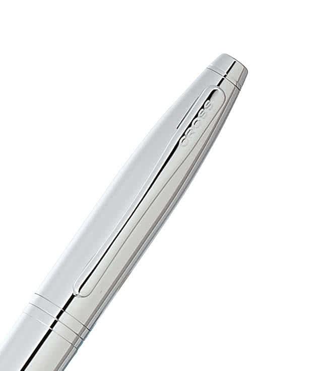 Laser Engraved Cross Calais Chrome Rollerball Gel Pen (black ink)