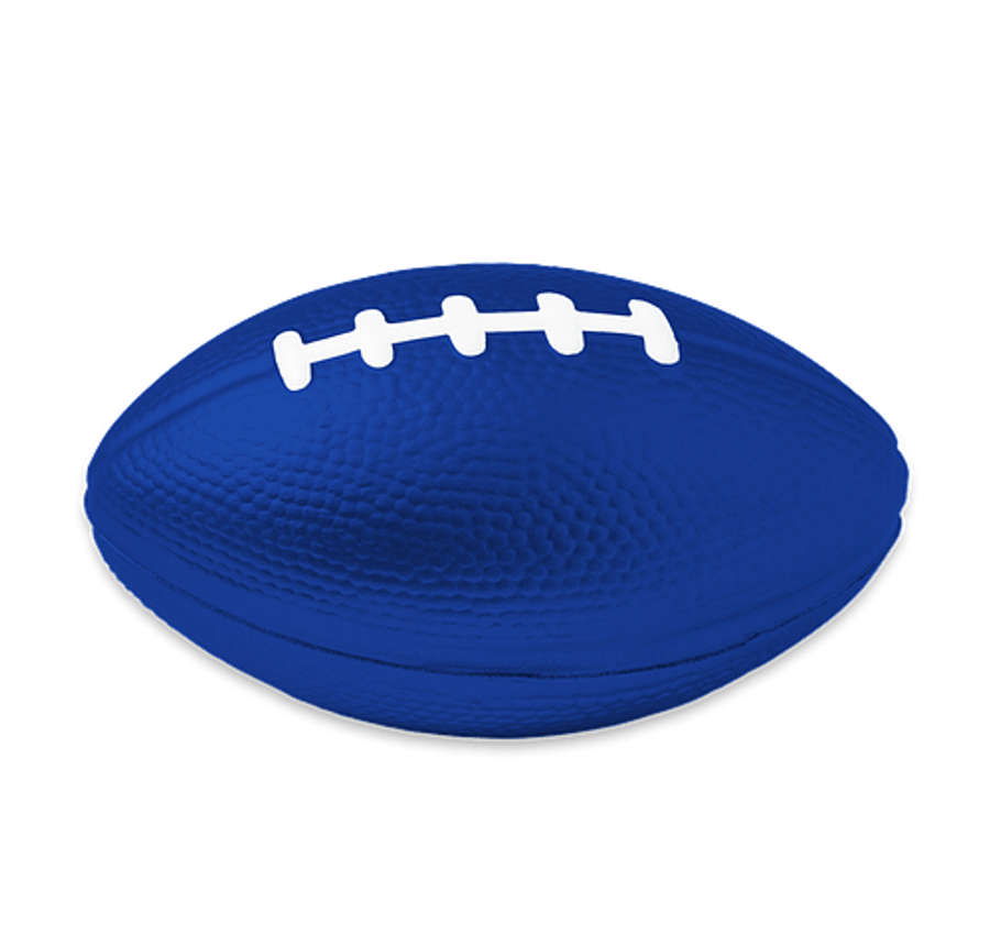 3.5" Football Shaped Stress Reliever in Blue Reflex