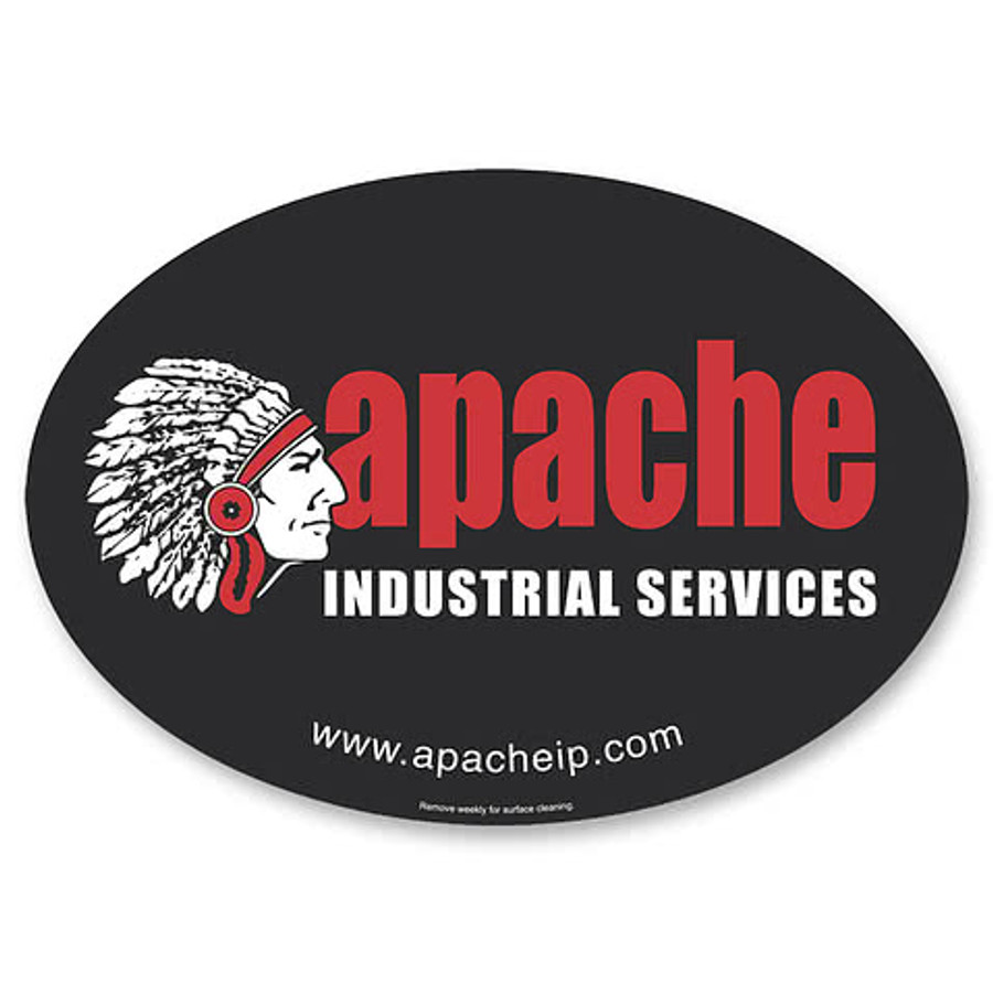 Small Oval Car Sign Magnet in White