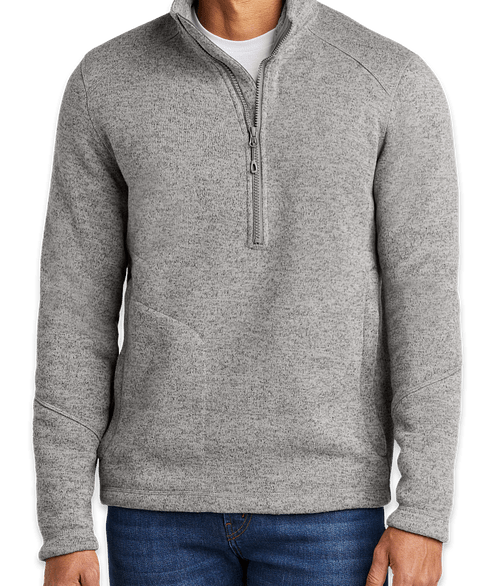 Port Authority Arc Quarter Zip Sweater Fleece Pullover - Printed in Deep Smoke Heather