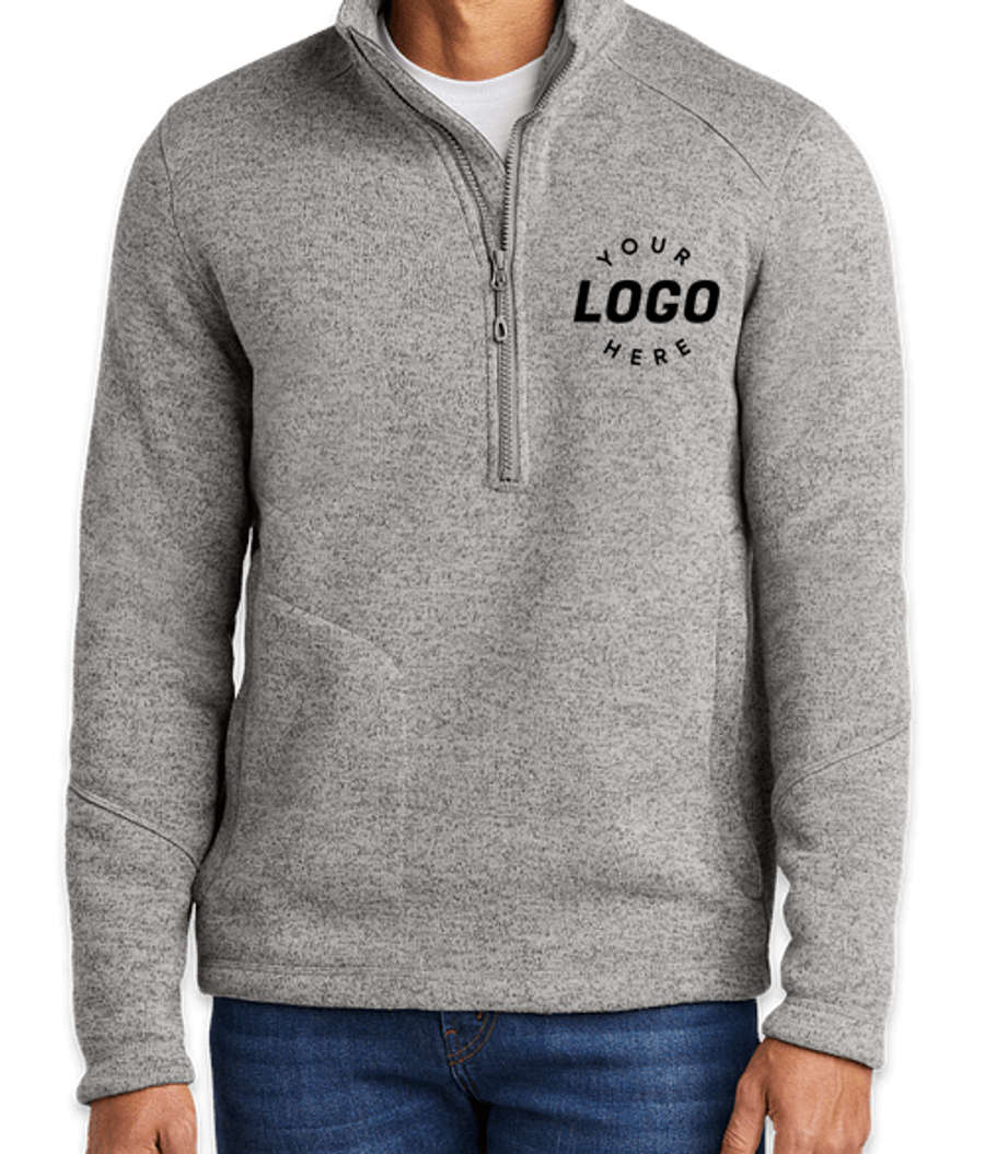 Port Authority Arc Quarter Zip Sweater Fleece Pullover - Printed in Deep Smoke Heather