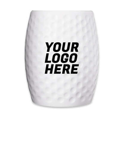 Golf Ball Textured Can Cooler - White