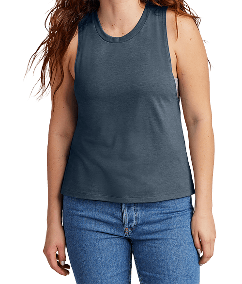 Allmade Women's Recycled Tri-Blend Muscle Tank in Rebel Blue