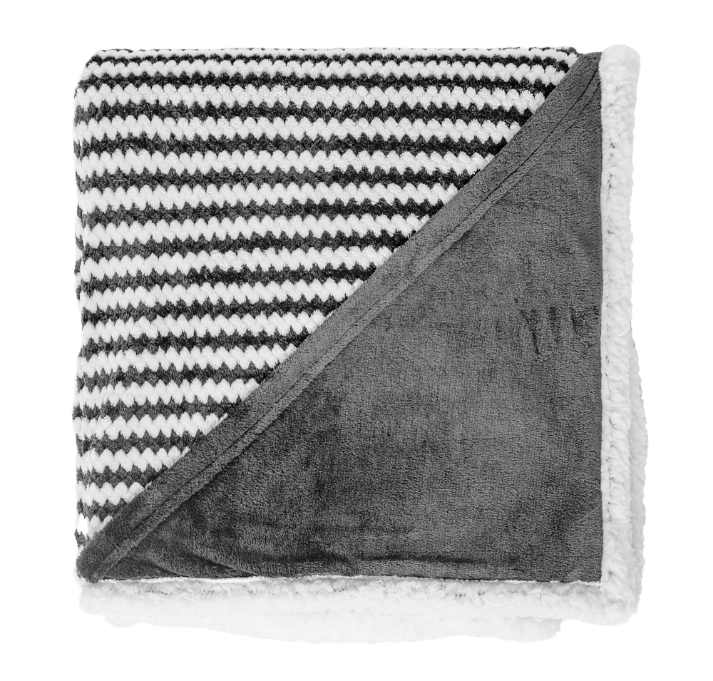Field & Co. Chevron Striped Sherpa Blanket-default