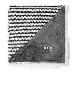 Field & Co. Chevron Striped Sherpa Blanket - Color: Gray