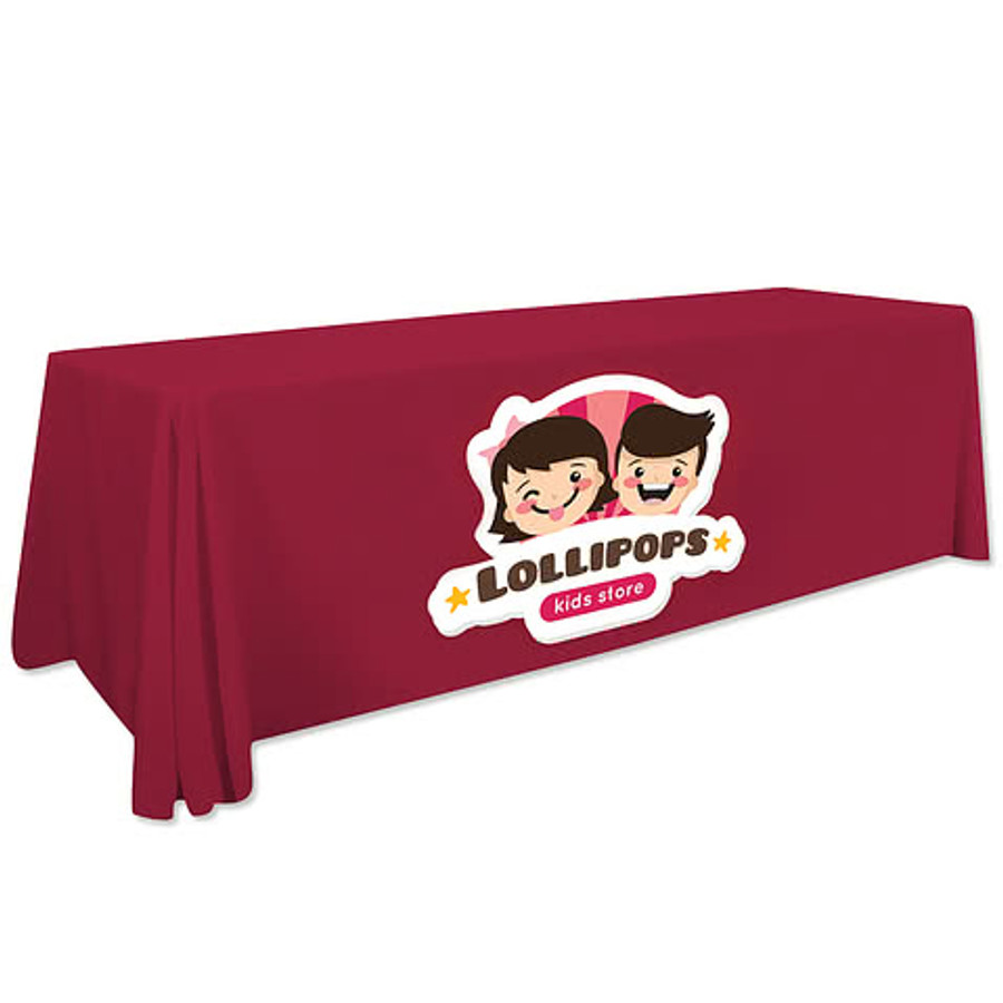 Full Color 8' Poplin Throw Tablecloth in White