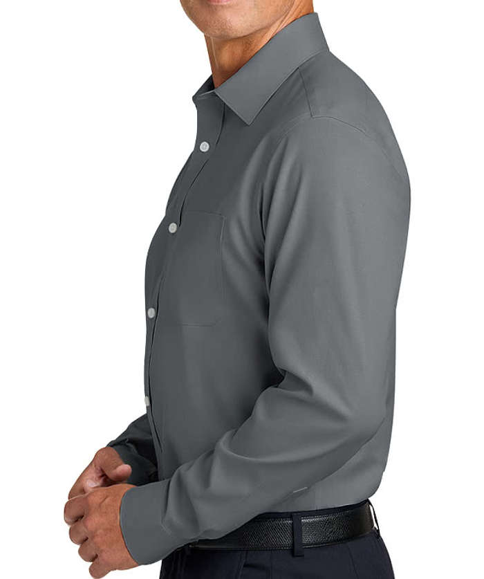 pinpoint collar dress shirts Slim Fit Blue Fine Line Stripe Non-Iron Men's Shirt Wilkes & Riley, LLC day wrinkle Custom Brooks Brothers Wrinkle-Free Stretch