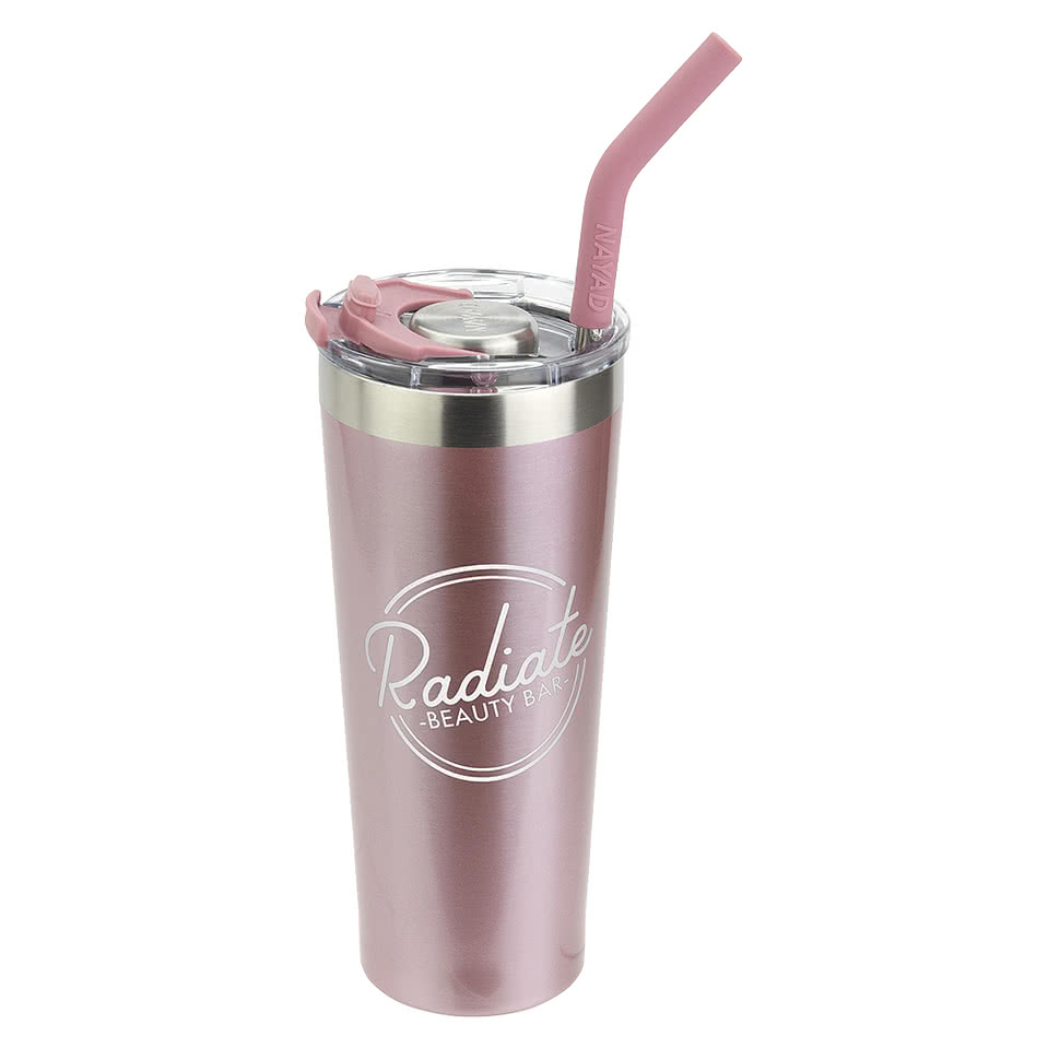 NAYAD Full Color 22 oz. Trouper Stainless Steel Insulated Tumbler with Straw