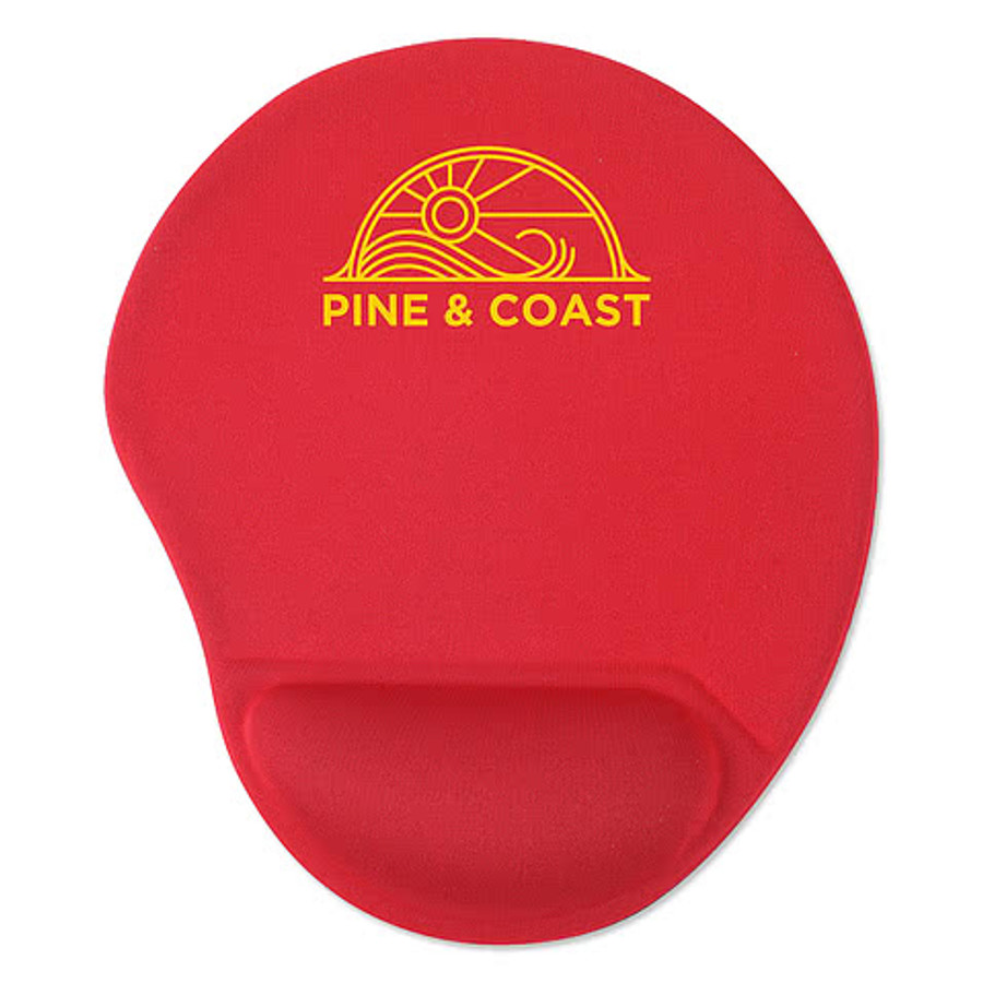 Wave Non-Slip Mouse Pad with Gel Wrist Rest in Black