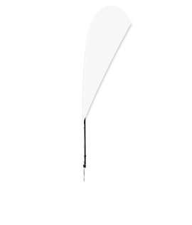 Full Color 8’ Streamline Teardrop Flag with Ground Spike - Color: White