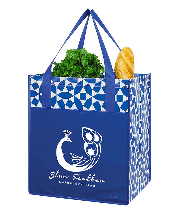 Geometric Non-Woven Shopper Tote Bag