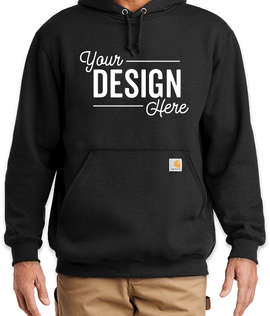 Carhartt Tall Midweight Hooded Sweatshirt - Screen Printed - Color: Black